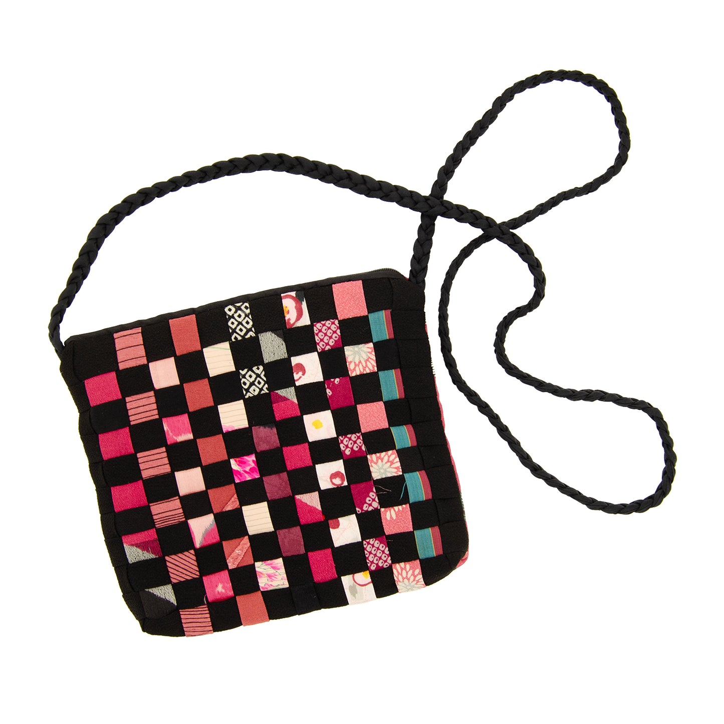 Woven Purse by Georganne Alex - Black, Pink, Green