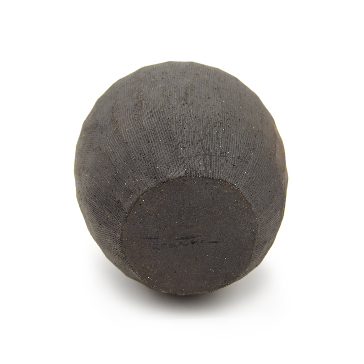 Carved Black Vase Tall by Jonathan Yamakami Ceramics