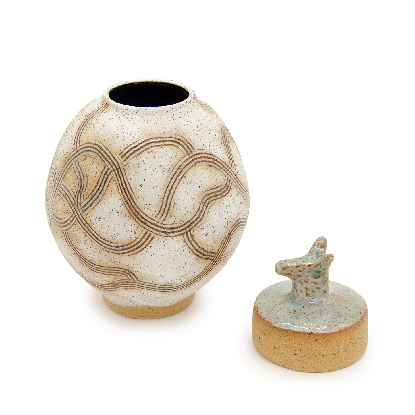 Dog Jar with Lid by Jonathan Yamakami Ceramics