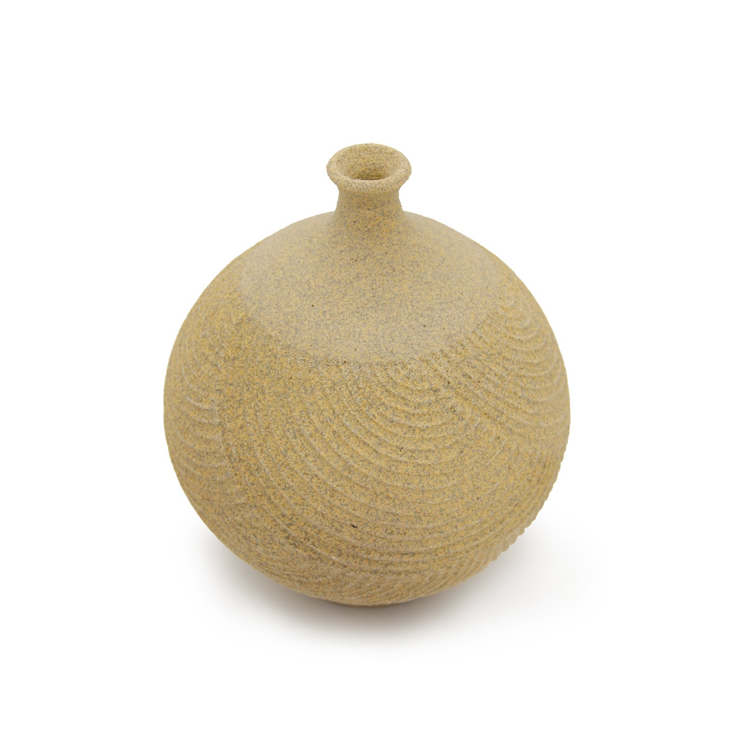 Carved Light Brown Bottle Vase by Jonathan Yamakami Ceramics