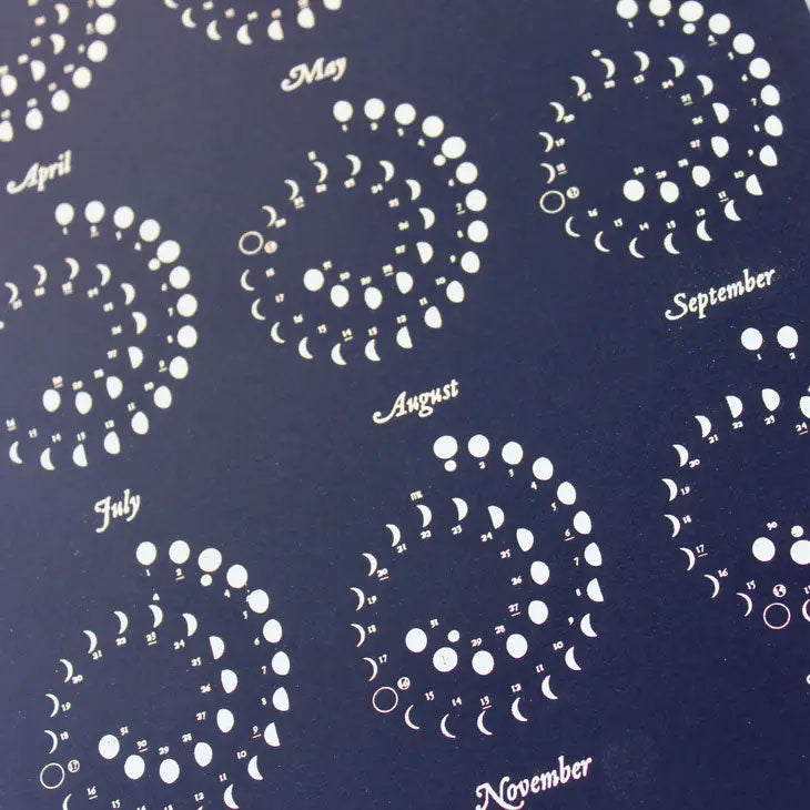 2024 Moon Calendar - Black and Gold