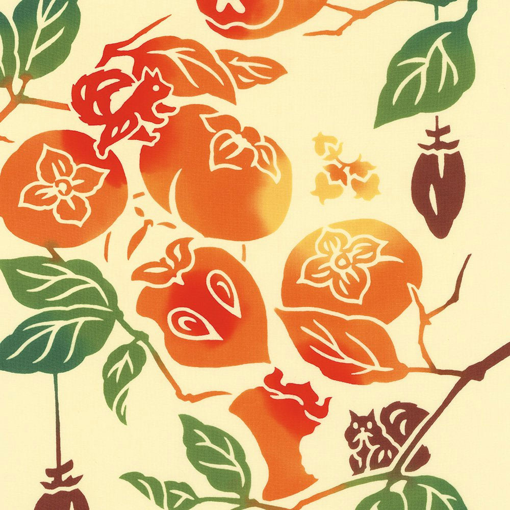 Tenugui Utility Cloth - Autumn Persimmons