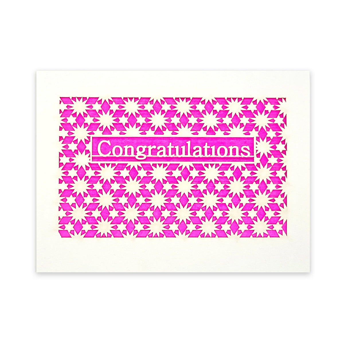 Congratulations Stars Laser Cut Card (Assorted Colors)