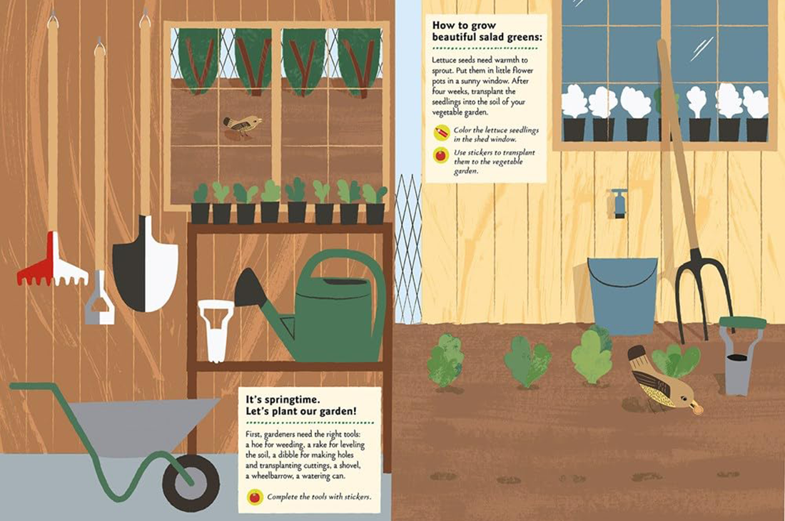 In the Vegetable Garden: My Nature Sticker Act Book