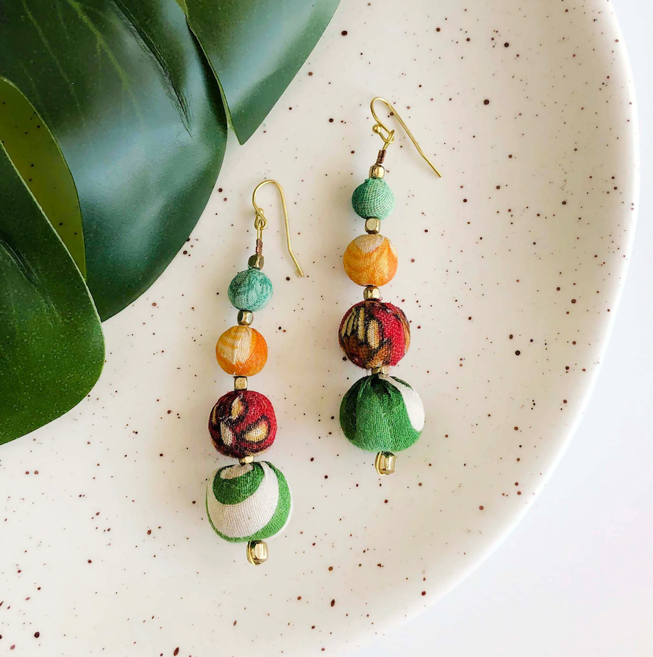 Graduated Kantha Earrings