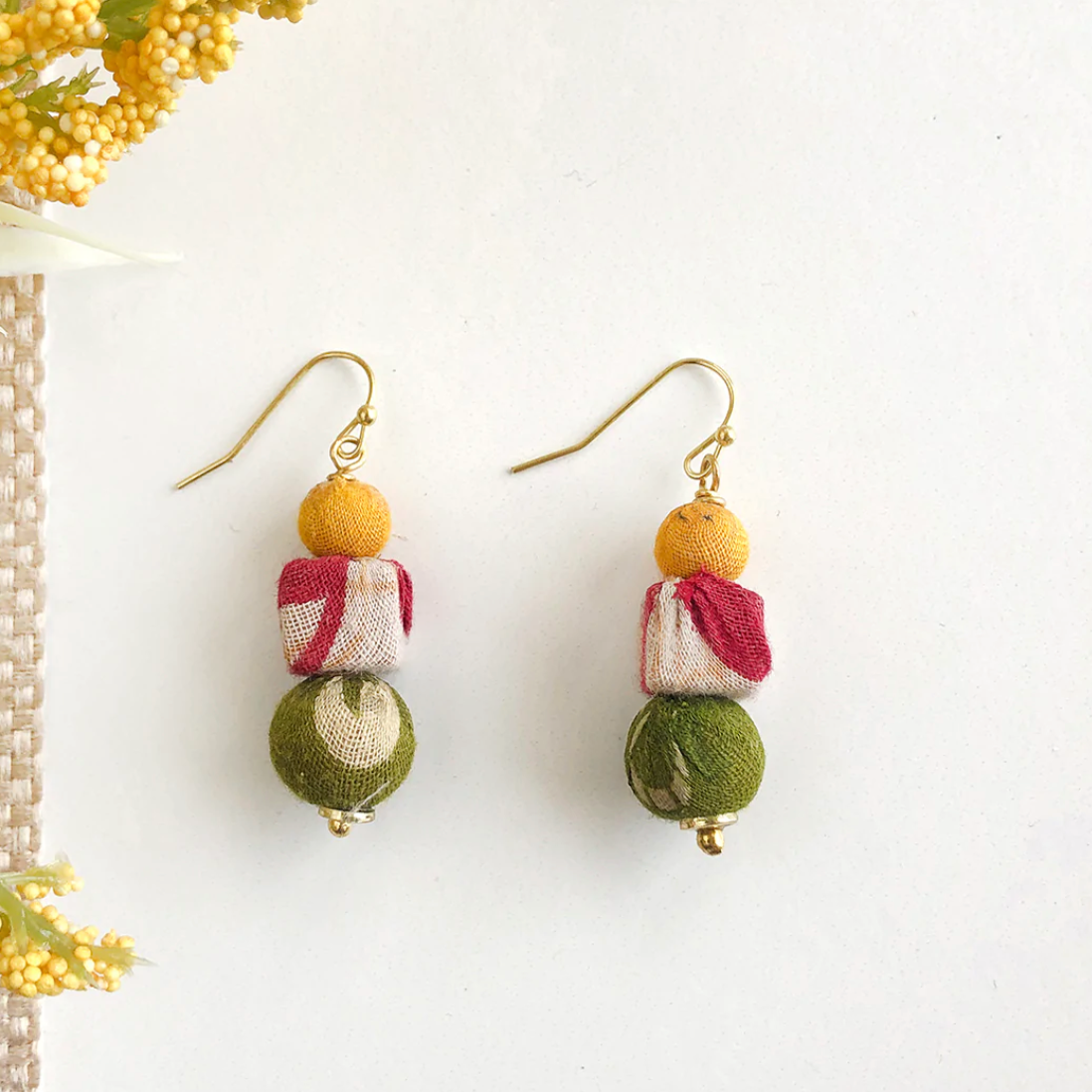 Kantha Shapes Drop Earrings