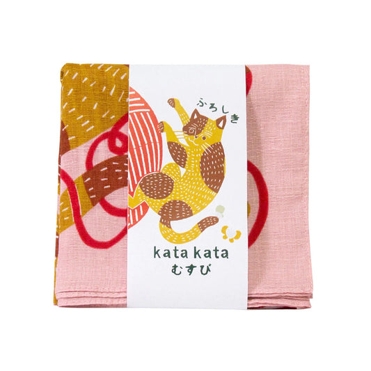 Furoshiki - Cats with Yarn Pink