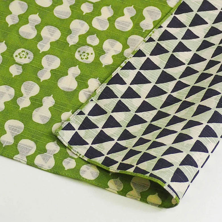 Furoshiki - Reversible Gourd - Green + Navy