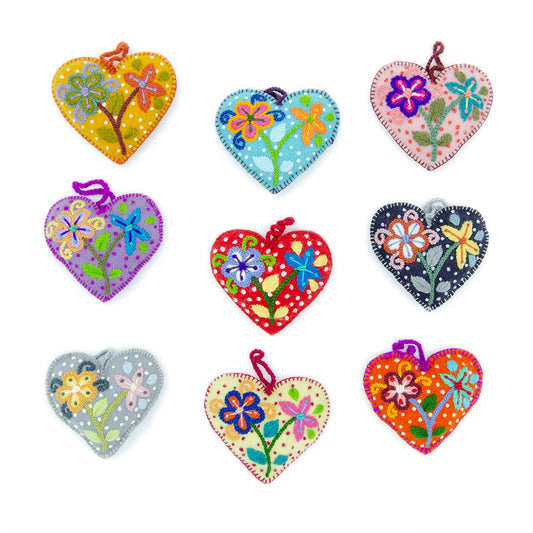 Embroidered Heart Ornament