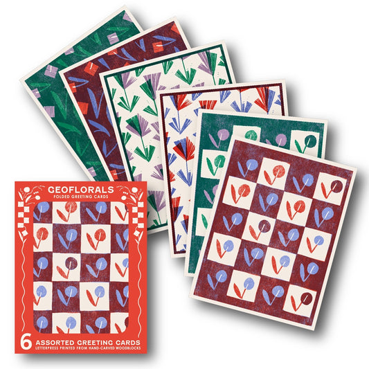 Letterpress Card Boxed Set - Geoflorals