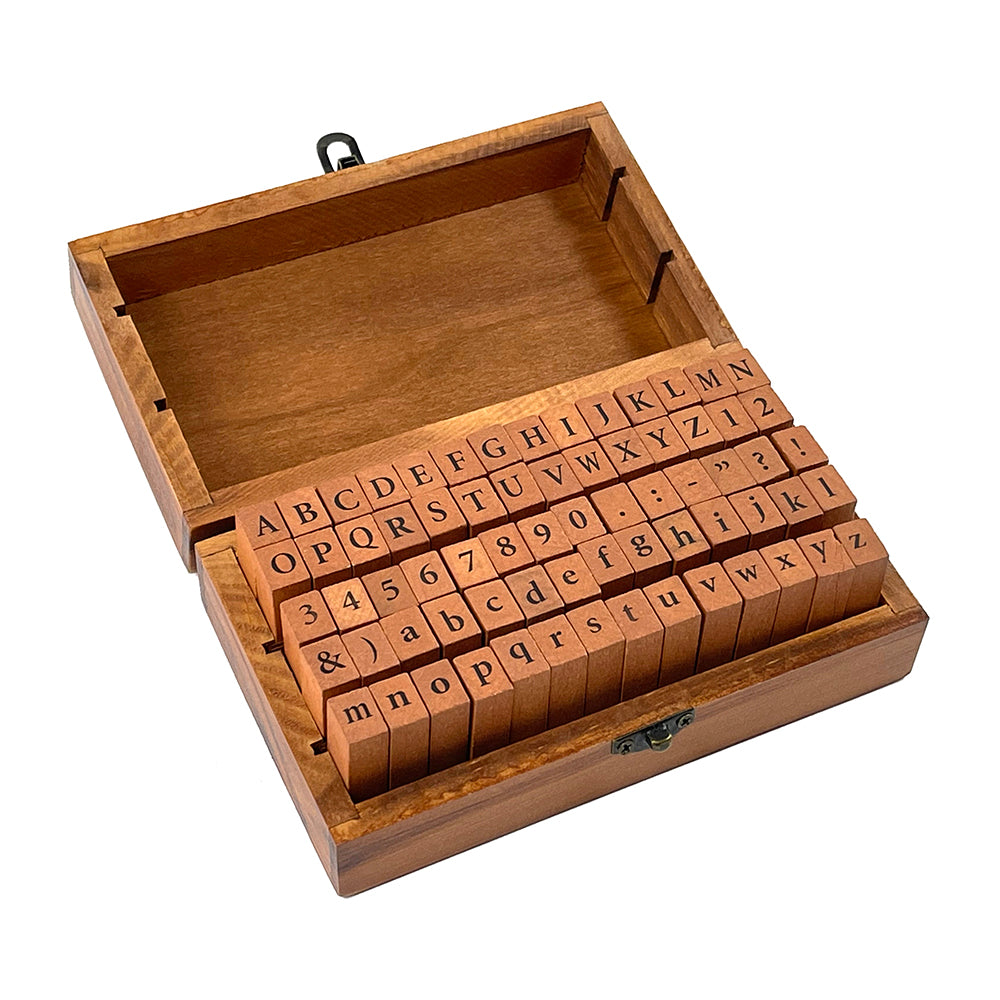 Letterpress Alphabet Rubber Stamp Set