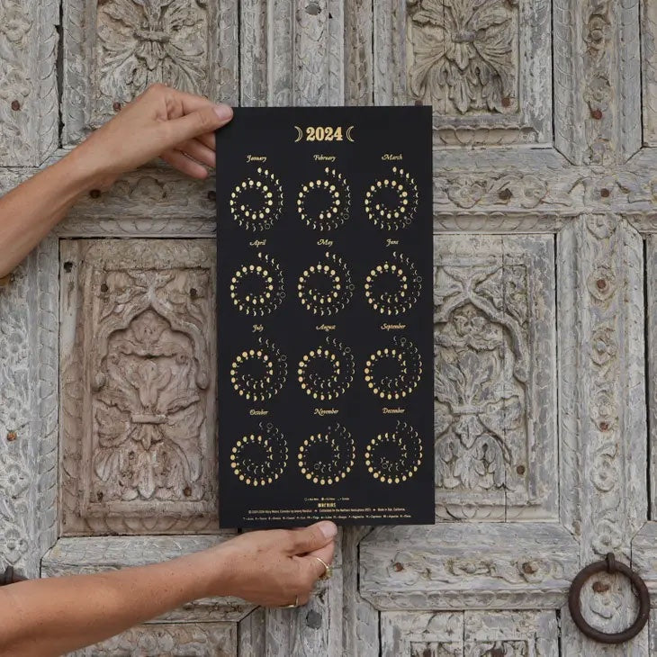 2024 Moon Calendar - Black and Gold