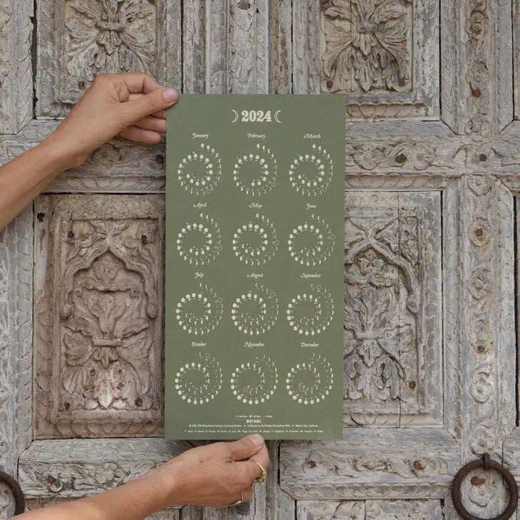 2024 Moon Calendar - Hemp Green