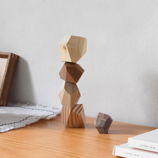 5 Color Stone Wood Blocks Puzzle