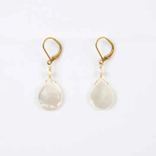 Mother of Pearl Shell Drop Earrings