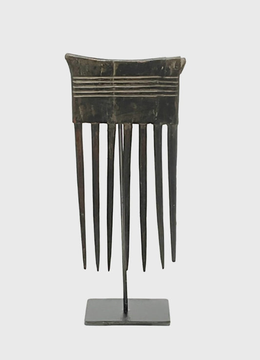 Baule Wood Comb on Stand - Ivory Coast
