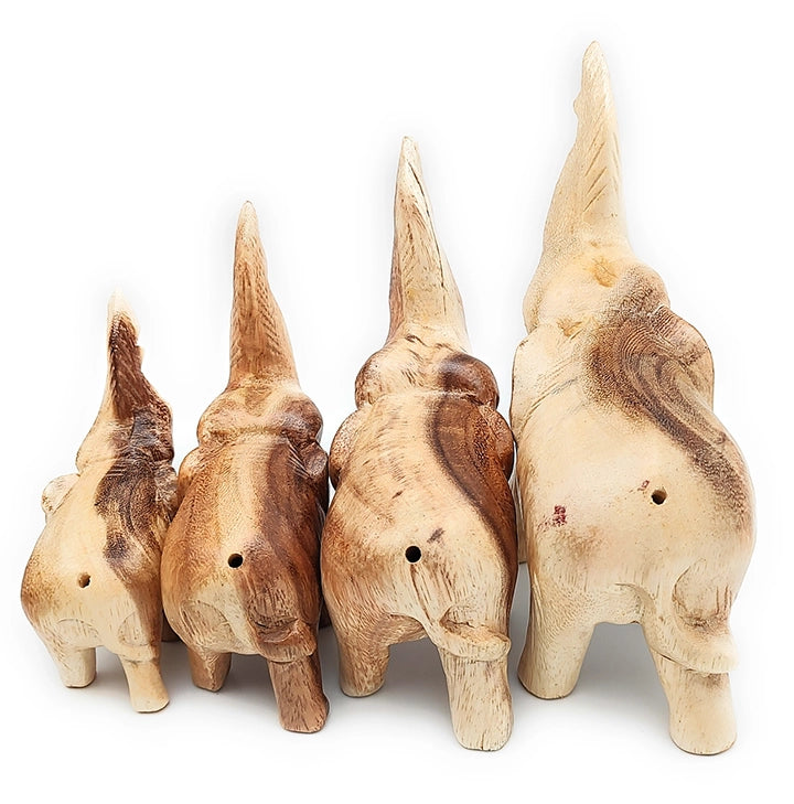 Carved Wood Trumpeting Elephant
