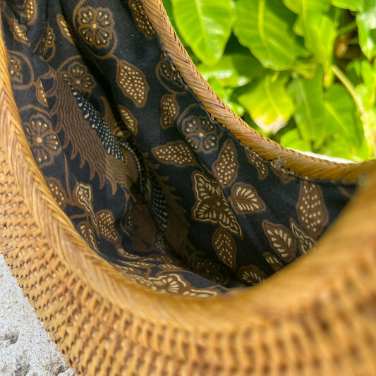 Ata Vine Handwoven Moon Handbag