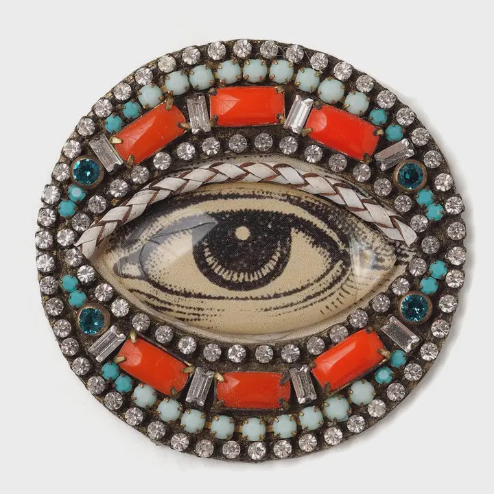 Bejeweled Color Pop Eye Brooch