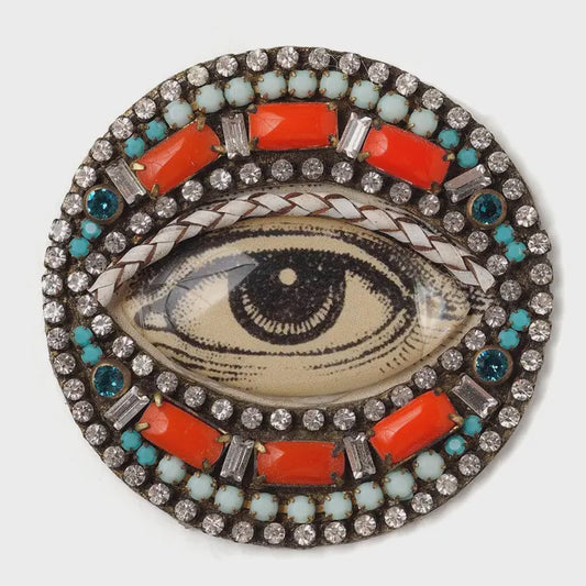 Bejeweled Color Pop Eye Brooch