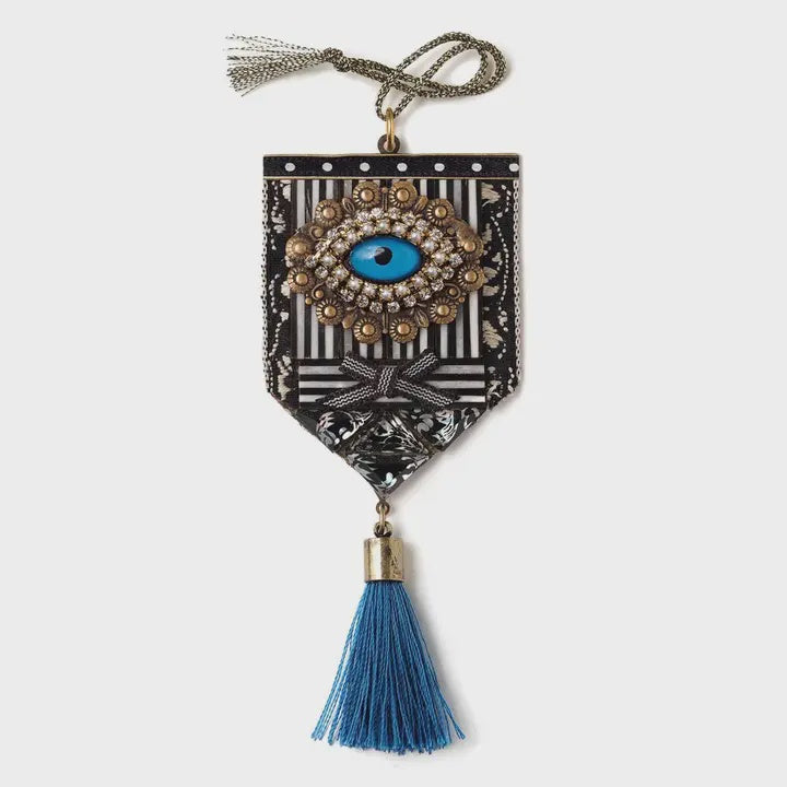 Bejeweled Graphic Blue Eye Ornament