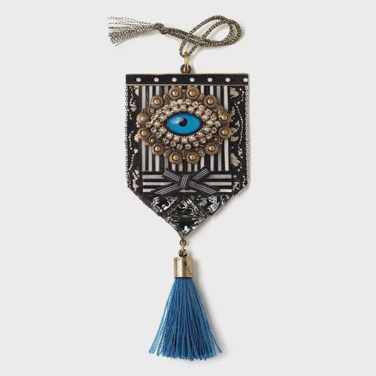 Bejeweled Graphic Blue Eye Ornament