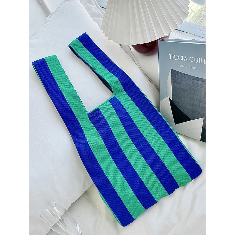 Striped Woven Tote