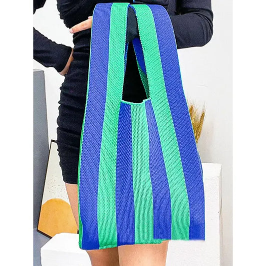 Striped Woven Tote