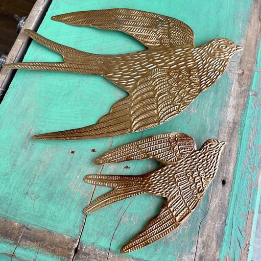 Pressed Metal Bird Ornament - assorted