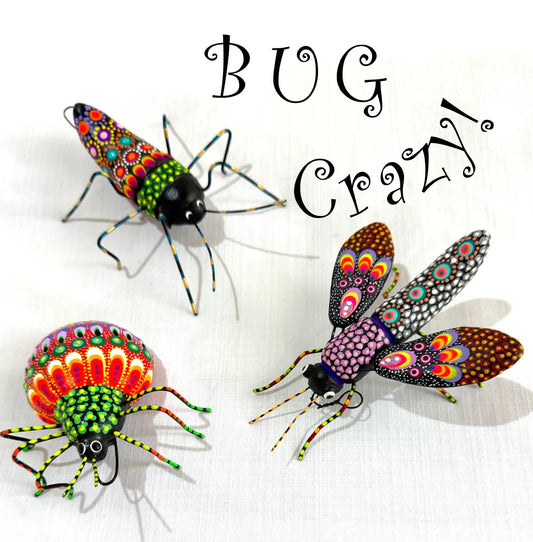Ceramic and Wire Handpainted Insects - various