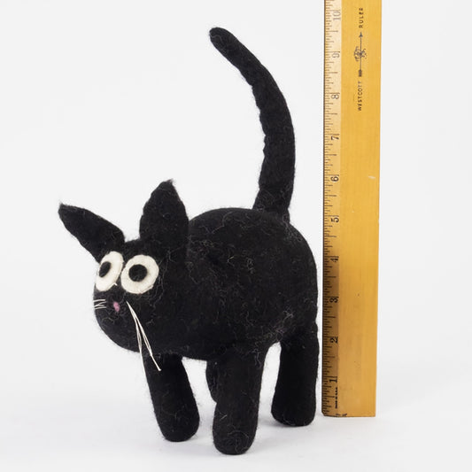 Black Felt Handmade Cat