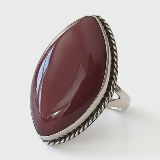 Carnelian Aqeeq Afghan Vintage Ring