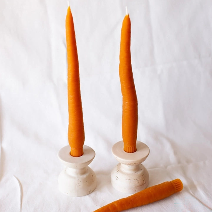 Beeswax Carrot Candle Tapers