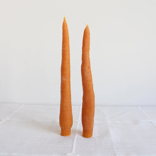 Beeswax Carrot Candle Tapers