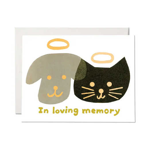 Dog and Cat In Loving Memory Card