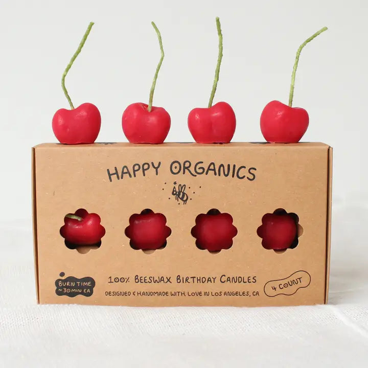 Beeswax Cherry Birthday Candles