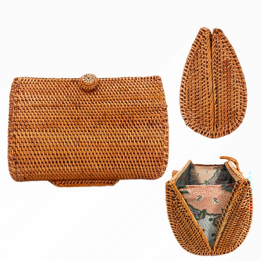 Bali Rattan Envelope Clutch