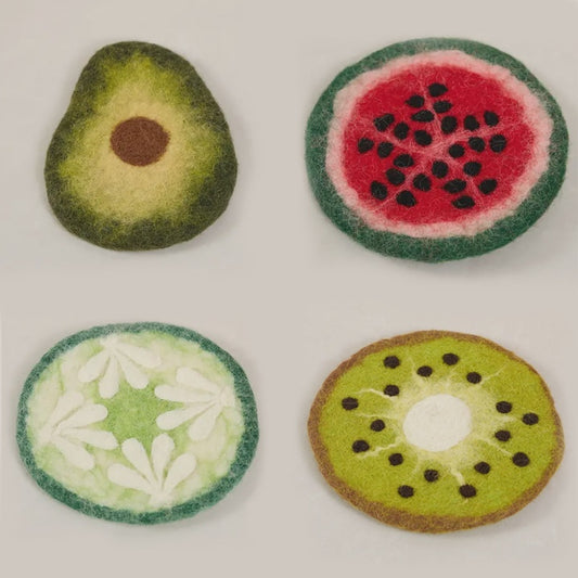 Felted Fruit and Vegetable Coasters