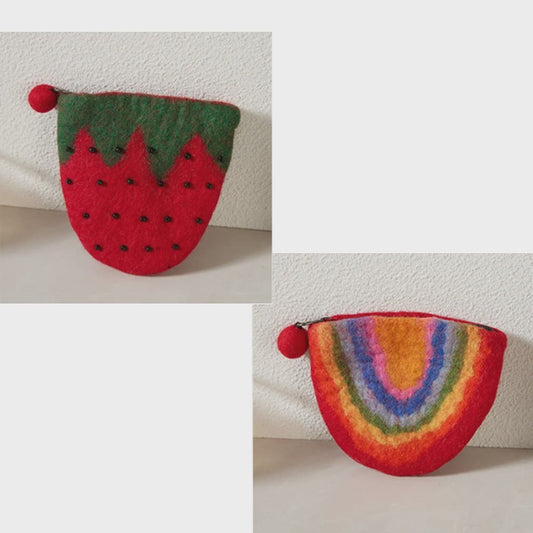 Handmade Wool Felt Coin Purses