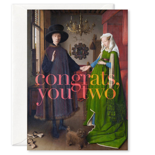 congrats you two - Arnolfini Greeting Card