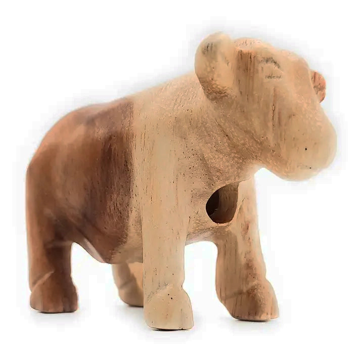 Carved Wood Mooing Cow