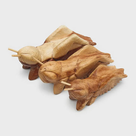 Carved Wood Chirping Cricket