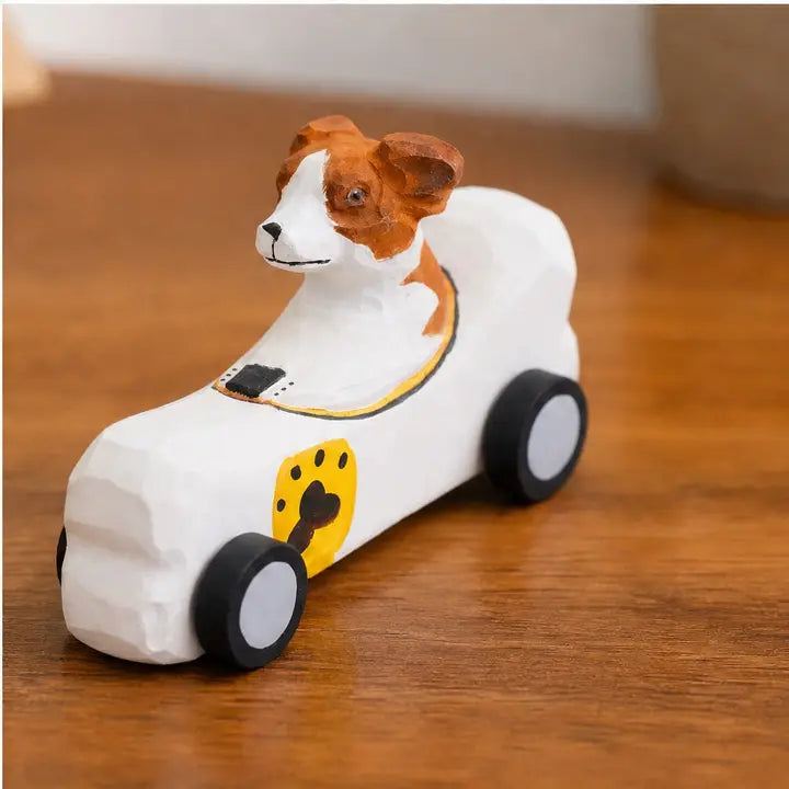 Handcarved Wooden Animals in Cars