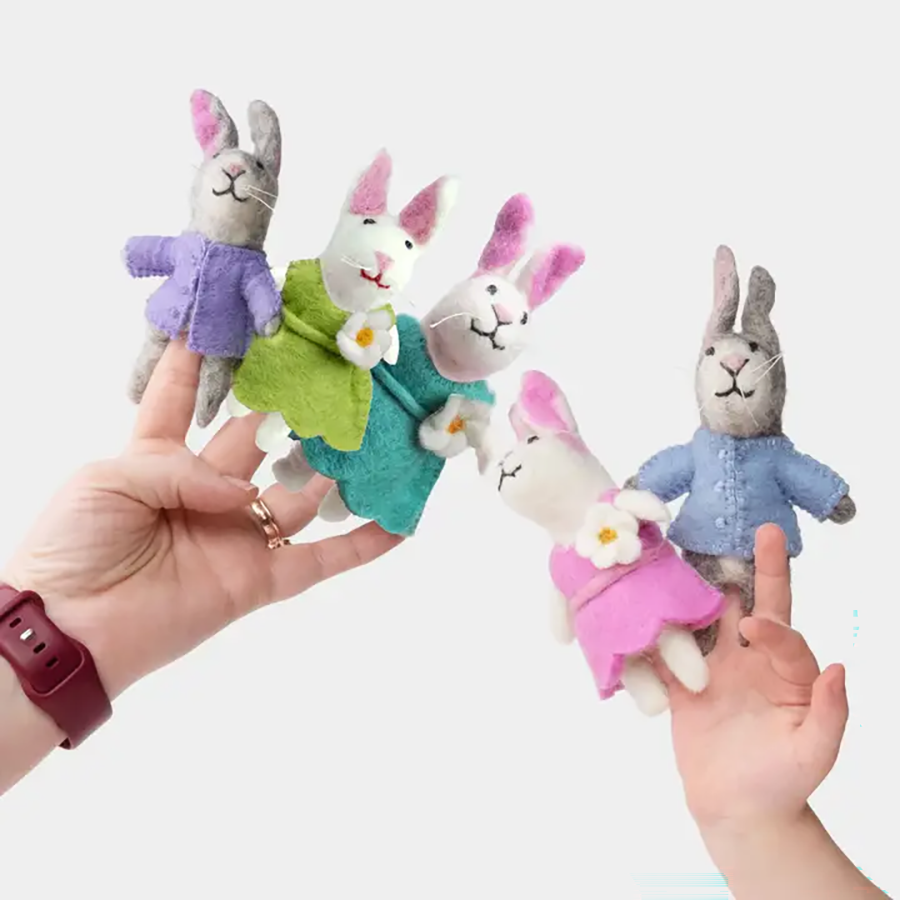 Dressed Bunny Finger Puppets