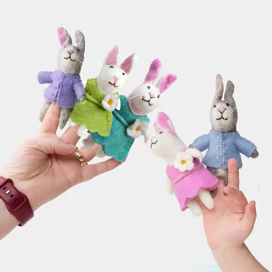 Dressed Bunny Finger Puppets
