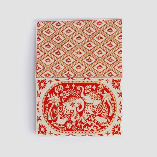 Block Printed Elephant Cards
