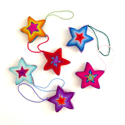 Embroidered Star Ornaments