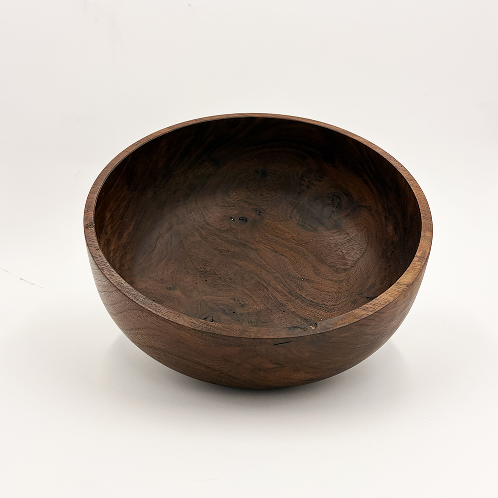 Large Walnut Bowl by Ena Dubnoff
