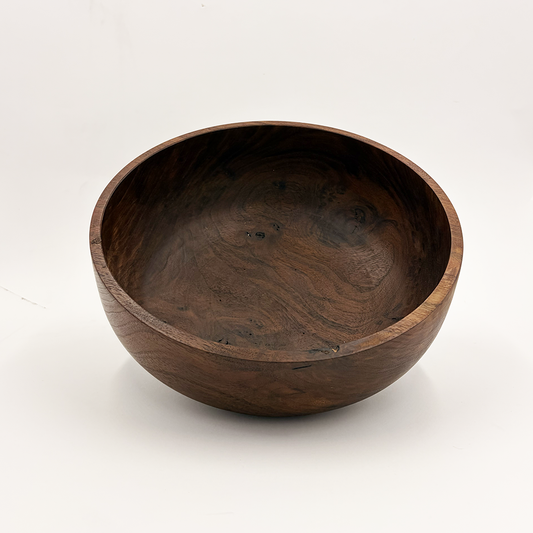 Large Walnut Bowl by Ena Dubnoff
