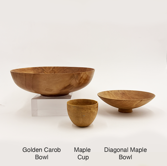 Small Diagonal Maple Bowl by Ena Dubnoff